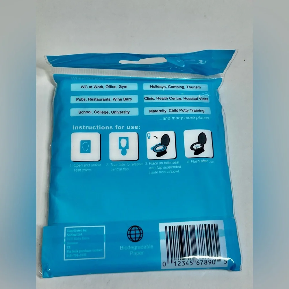 (NEW) BUNDLE - SONEAT DISPOSABLE TRAVEL TOILET SEAT COVERS & NEATS TRAVEL WIPES